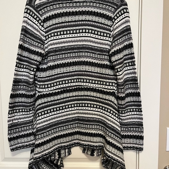 American Rag Black Grey White Open Front Cardigan size XS - Picture 3 of 5